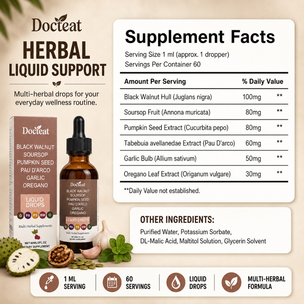 Docteat Black Walnut Soursop L – Herbal Wellness Liquid recenzja i cena