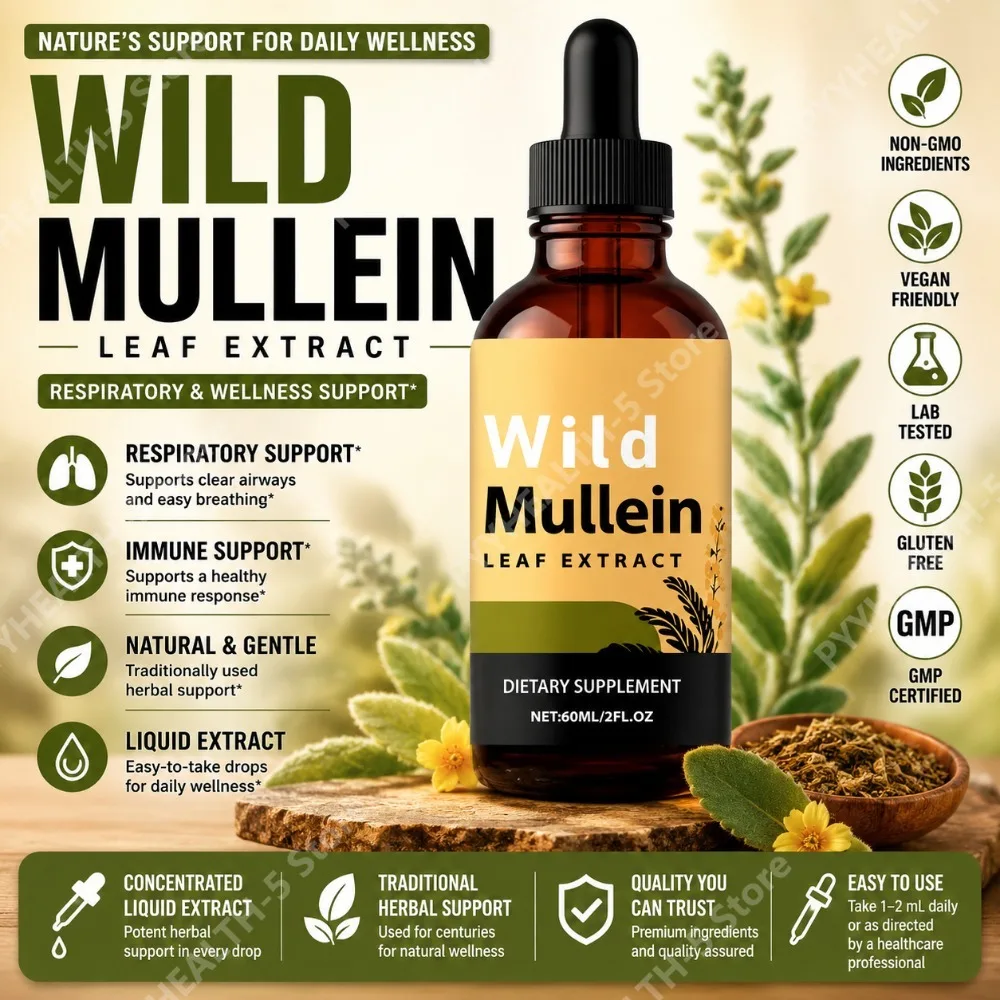 Wild Mullein Leaf Drops with G – Herbal Wellness Liquid recenzja i cena