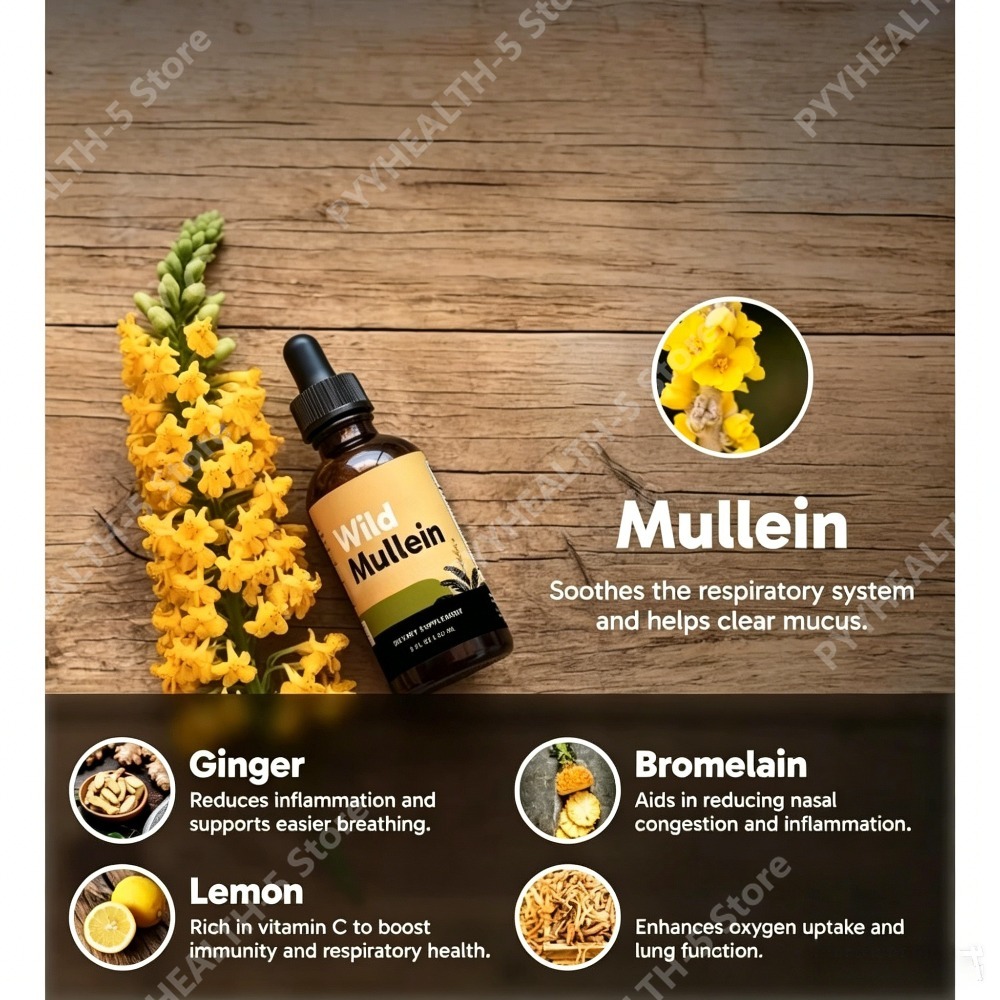 Wild Mullein Leaf Drops with G – Herbal Wellness Liquid recenzja i cena