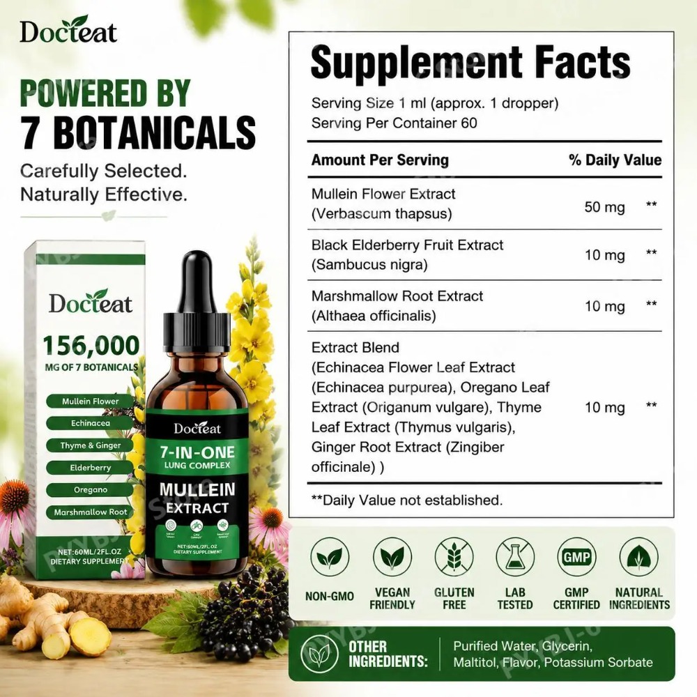 Docteat 7-in-1 Mullein Extract – Herbal Wellness Liquid recenzja i cena