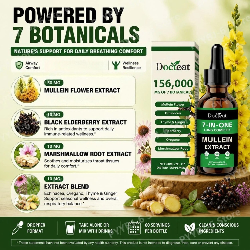 Docteat 7-in-1 Mullein Extract – Herbal Wellness Liquid recenzja i cena
