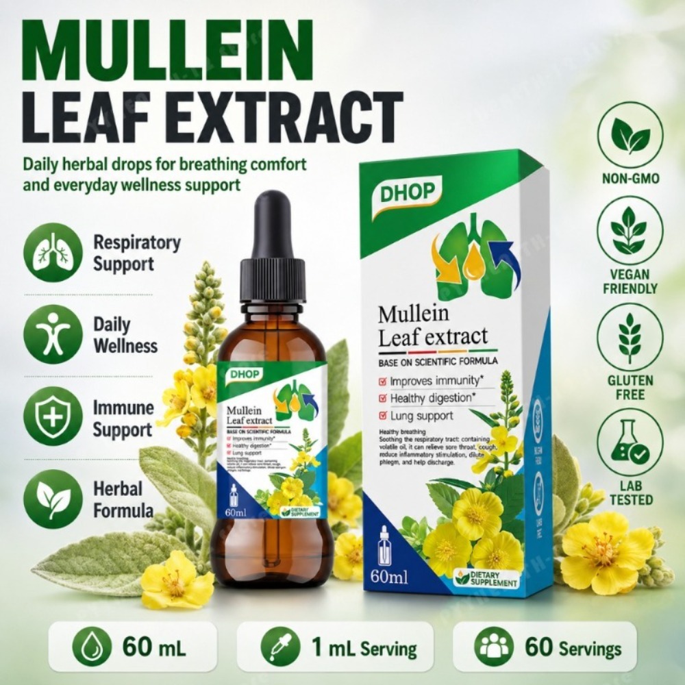 Mullein Leaf Extract Drops 60m – Herbal Wellness Liquid recenzja i cena